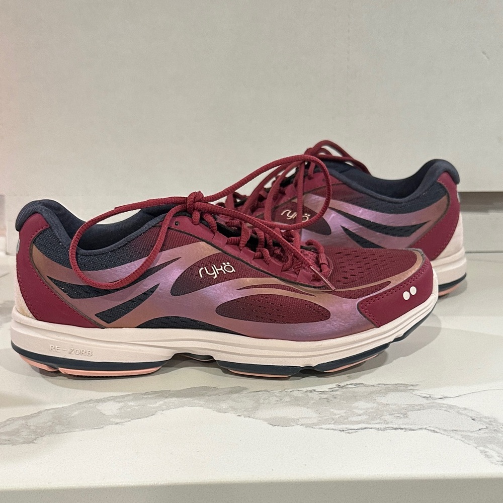 New Ryka Burgundy and Black Running Shoes